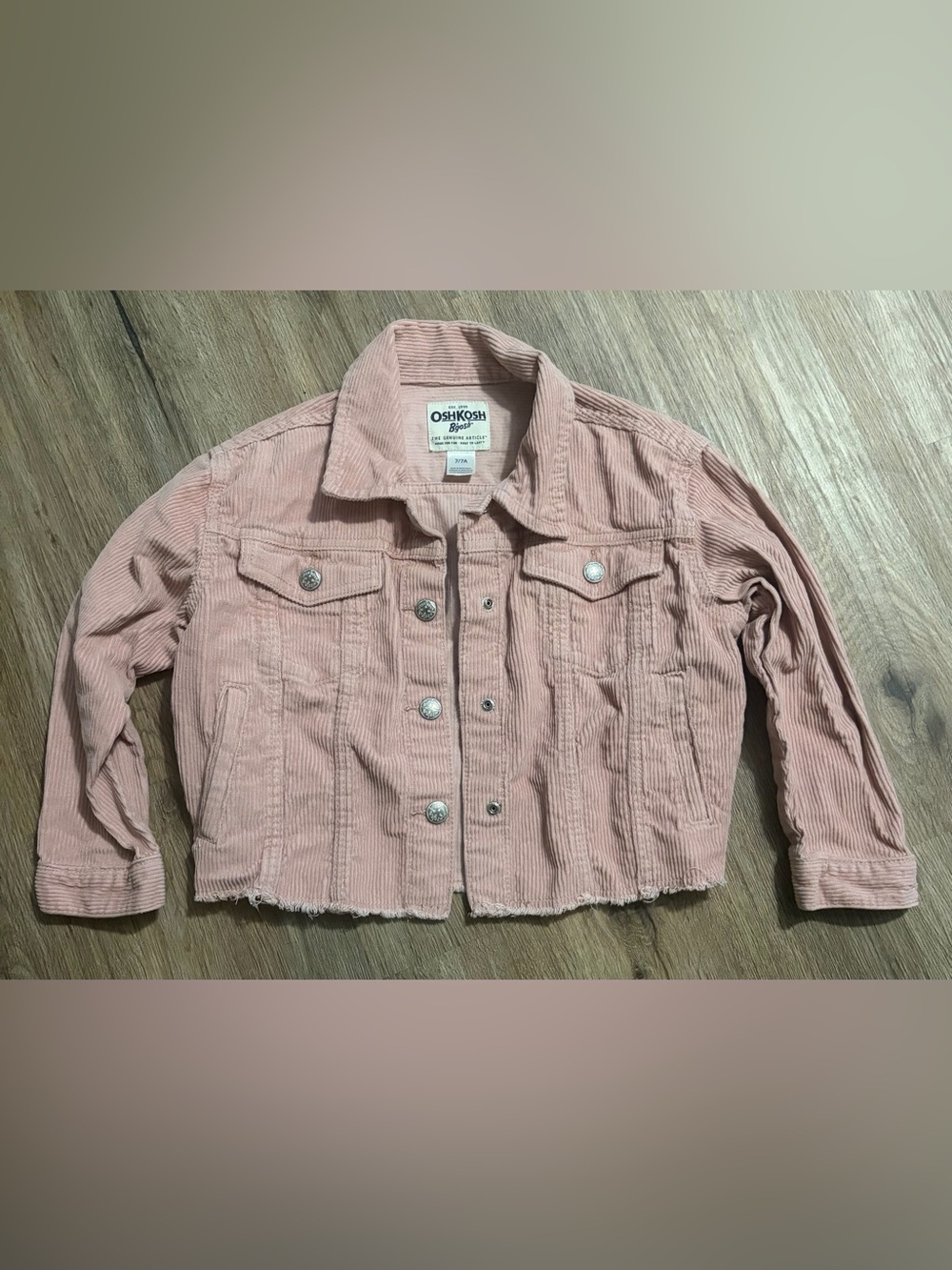 OshKosh B'gosh - Dusty Pink Corduroy Crop Jacket - Size 7/7A